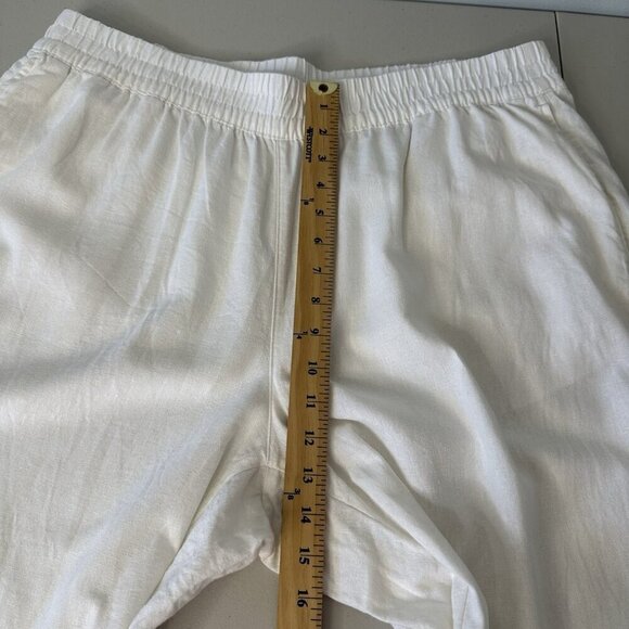 Old Navy Wide Leg Pants XL White Linen Blend Comfort Waistband High Rise - Picture 2 of 8